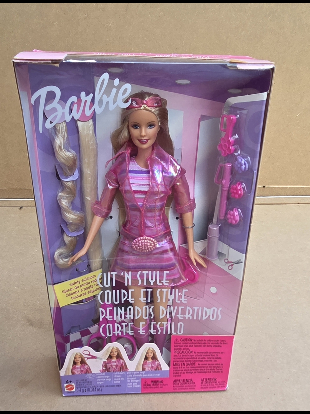 Vintage 2002 Mattel Cut 'N Style Barbie Doll NIB Y2K